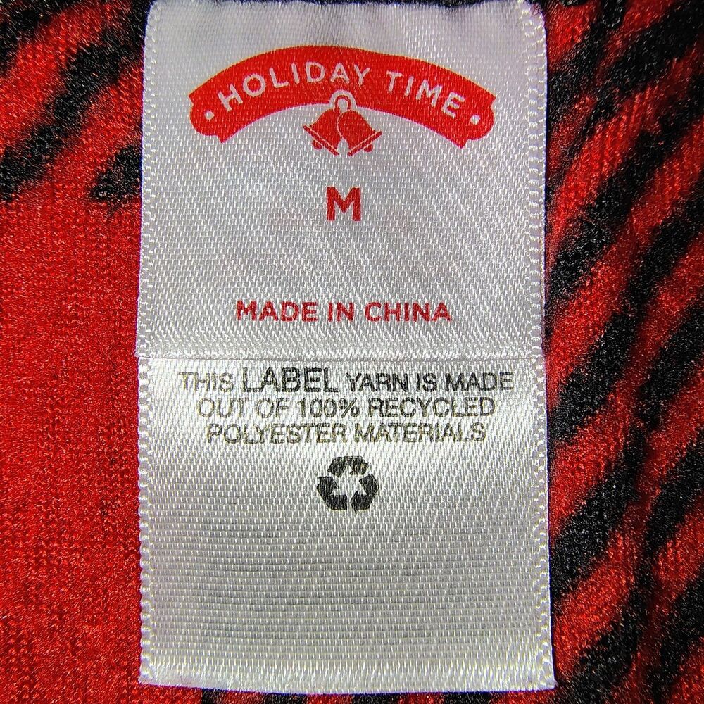 Holiday Time Sz M Red Black Buffalo Plaid Fleece Pajama Pants Christmas - Picture 9 of 14